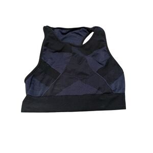 Alala seamless sports bra top sz medium black/blue